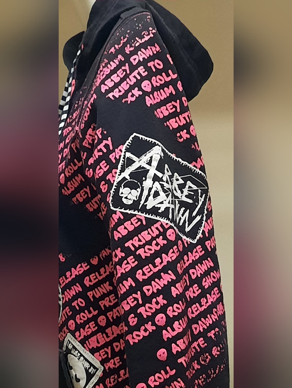 Abbey Dawn Black Hoodie with Pink Accents - Picture 9 of 15